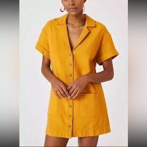 Pilcro Anthropologie NWOT Linen Blend Button Down Shirt Dress Size S